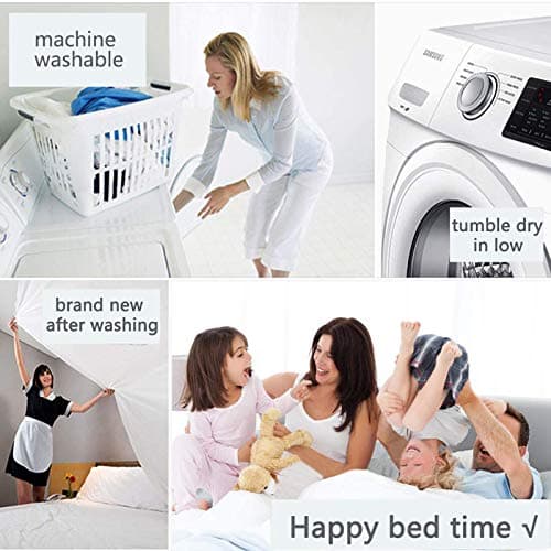 EASELAND Queen Size Down Alternative Comforter - Quilted Duvet Insert for All Seasons, Soft Lightweight with Corner Tabs, Summer Winter Warm Bedding, White 88×88 Inches 8