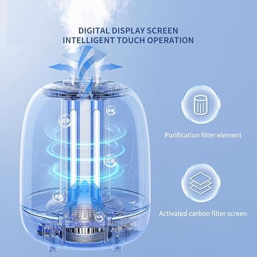 Humidifier for Bedroom, 3L Tank for Baby Room, 30H Quiet Mist Time (20dB), Dual Nozzles, LED Lights, Smart Timer (2/4/8 Hours), Auto Shut-Off, Perfect for Baby and Large Rooms, Green 6