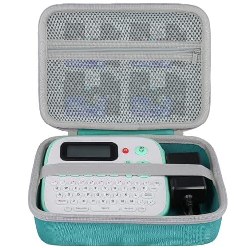 Aenllosi Hard Case Compatible with D210S Label Maker Machine, Extra Space for Charger,Mesh Pockect for 4 Roll Label Tapes(Case Only,Green)