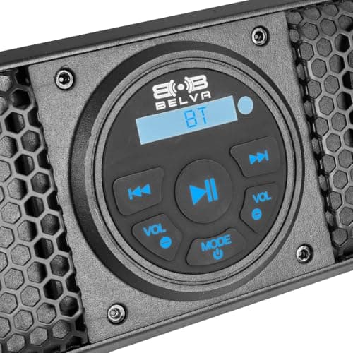 BELVA BASB26v2 26” 500W Amplified Weatherproof Bluetooth Soundbar for UTV/ATV/SxS/Golf Cart, 6-Speakers, Remote Control, Preset Equalizer, Fits 1.5" - 2" Roll Bars 5