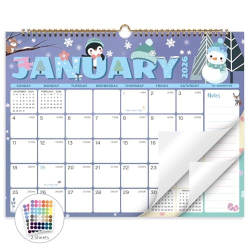XISIDO 2026 Calendar, Wall Calendar 2026-2027, 18 Month Calendar January 2026 - June 2027, 14.8" X 11.5", Calendar with Twin-Wire Binding, Hanging Hook and Julian Dates (Seasonal Designs)