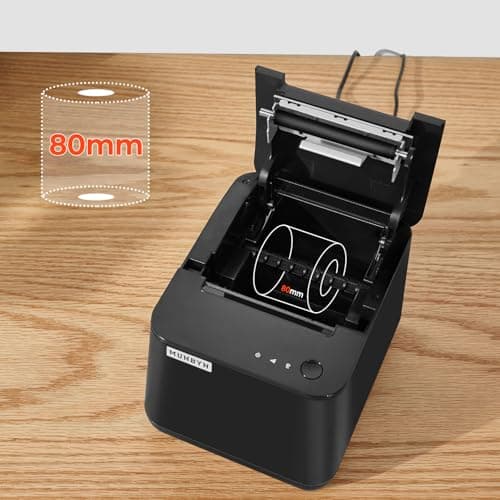 MUNBYN Thermal Receipt Printer P075, 3 1/8" 80mm POS Printer, USB Receipt Printers with Auto Cutter Support Cash Drawer, USB Serial Ethernet Interface for Windows/Android/Mac/Linux 6
