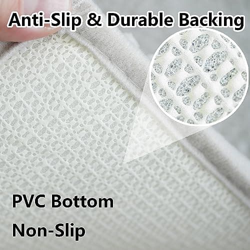 BOANKODU Bathroom Rugs Sets 2 Piece, Extra Soft Chenille Bath Mat Absorbent Bathroom Rug, Bathroom Mat with PVC Non-Slip Bottom, Machine Washable Bath Rugs (32x20 Inch + 24x16 Inch, Light Grey) 7