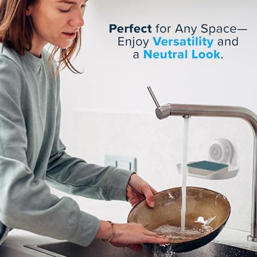 SlipX Solutions Strong Hold Soap Saver, Suction Cup Soap Holder, Must Have Universal Kitchen & Bathroom Shower Accessories, White 5