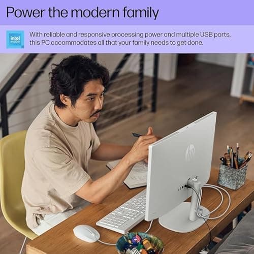 HP 22" All-in-One Desktop PC • The New Version and Look • 12 Month Microsoft Office • 40GB RAM • 1TB Storage (512GB SSD and 512GB External) • FHD Display • Intel Celeron Processor • Windows 11 Home 5