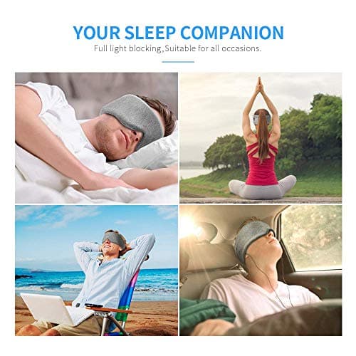 FRESHME Cotton Sleep Eye Mask for Men - Upgrade Design Blackout Side Sleeper Eyes Cover for Night Sleeping, Large Size Wide Soft Travel Airplane Blindfold with Adjustable Velcro Strap for Work Nap 7