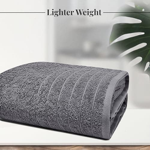Tens Towels Pack of 1 Jumbo Bath Sheet 40 x 80 Inches, Extra Large & Light Weight, Quicker to Dry, 100% Cotton, Super Soft & Absorbent, Perfect to Wrap Yourself in, Dark Grey 6