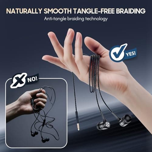 LWZCAM Earbuds Earphones with Microphone, 5 Pack Wired Heavy Bass Headphones, Earphone with Noise Isolating, Fits 3.5mm Interface for iPad, Desktop 6