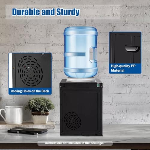 5 Gallon Hot and Cold Water Dispenser, Countertop Water Dispenser, Top Loading Hot & Cold Water Cooler Dispenser with 3 Temperature Settings,for Office, in The Desk Bedside Cabinet, Tea Table, Bar 7