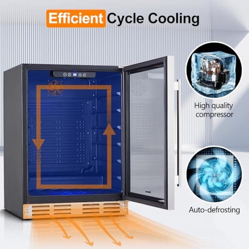 Kalamera Mini Fridge Beverage and Wine Cooler Built-in or Freestanding - 118 Cans & 16 Bottles Capacity Wine Refrigerator Cooler 6