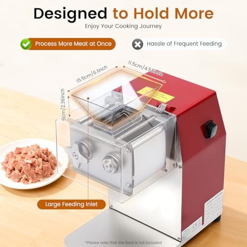 JINHZIXIU Commercial Meat Slicer 1100W Meat Cutter Machine for Home 3.5mm Blade Electric Meat Cutter Automatic Shredding Machine for Boneless Fresh Meat 5