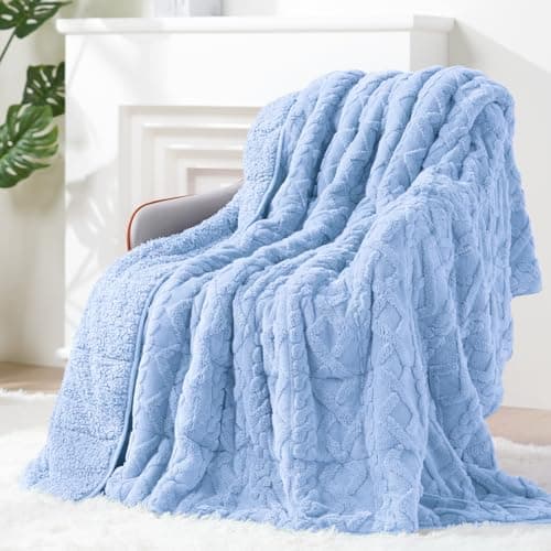 Super Fuzzy Soft Sherpa Fleece Weighted Blanket, 15 lbs Dual Sided Fluffy Heavy Weighted Blankets for Adults - No Bunching with Double Layers of Soft Inner Lining (60"x 80", 15 Pounds)