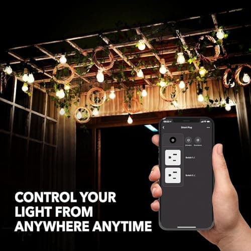 BN-LINK Outdoor Smart Dual Outlet, Heavy Duty Wi-Fi Plug, Independent Control Outlets, Compatible with Alexa and Google Assistant 2.4 GHz Network only 4