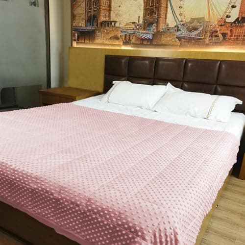 ALANSMA Reversible Weighted Blanket for All Season, Luxury Velvet, Warm and Cool, Adult Pink 7Lb Weighted Blanket, Enjoy Sleeping Anywhere(Pink,40"x60" 7lbs) 9