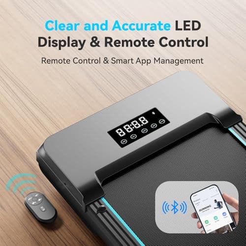 Walking Pad with Auto Incline, Under Desk Folding Treadmill with Remote Control and LED Display for Home Office, 3HP Portable Walking Jogging Running Machine, 300 LB Capacity 6