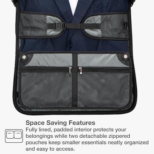 Traveler's Choice Carry-On Softside 8-Wheeled Spinner Garment Bag Luggage, Black, 21-Inch 7