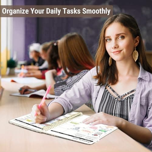 2026 Planner, Weekly and Monthly Planner for Women, January 2026 - December 2026, Hardcover 2026 Calendar Planner Book with Tabs, Inner Pocket, Spiral Bound, Perfect for Office Home School Supplies -A5 (6.3" x 8.5), Petals 6