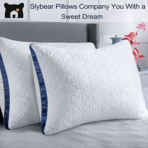 Slybear King Size Pillows Set of 2 - Cooling Hotel Luxury Bed Pillows for Sleeping 2 Pack, Supportive Breathable Down Alternative Gusseted Pillow for Side Stomach or Back Sleepers 7