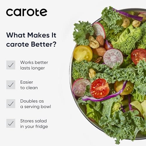 CAROTE 6.4 Qt Stainless Steel Salad Spinner, Large Lettuce Spinner Vegetable Fruit Washer, Vegetable Cleaner Salad Cleaner Lettuce Washer, Non-Slip Base, Multifunctional for Salad, Fruits 6