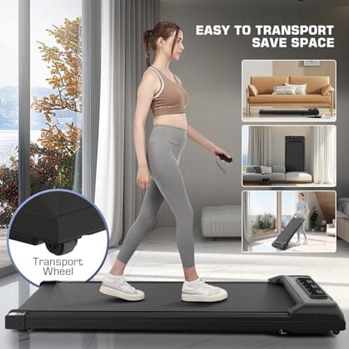 Under Desk Treadmill, Walking Pad Treadmill for Home Office, 2.5 HP Portable Treadmills for Home 300 lb Capacity, Compact Walking Jogging Running Machine with Remote Control and LED Display 7