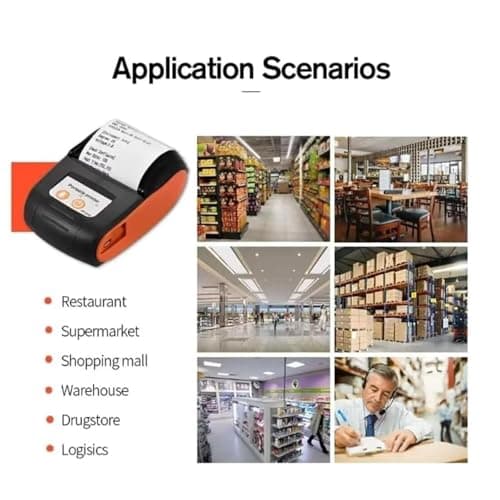 is NOT Compatible with iPhone iOS/IPAD/MAC,ONLY FIT Android/Windows,Bluetooth Thermal Receipt Printer 58mm,Wireless Portable mini Pocket Bill Ticket pos Printer for Small Business,（Orange Color) 7