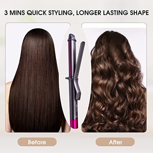 Nicebay Curling Iron, 1 1/4 Inch Hair Curler with Ceramic Coating, Professional Curling Wand, Fast Heating up to 430°F, Temperature LED Display, Wide Voltage for Worldwide 6
