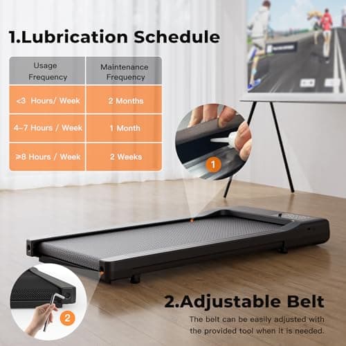 Walking Pad Treadmill, Under Desk Treadmill for Home Office,3 in 1 Treadmills for Home with Remote Control, Walking Jogging Machine with 300 lbs Weight Capacity in LED Display, No Assembly 6