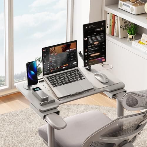 Newtral Home Office Laptop Desk for Office Chair, Adjustable Portable Laptop Table Tray with Wrist Rest, Mouse Pad and Cup Holder, Laptop Stand for Working, Writing and Gaming - Home Office Essentials 7