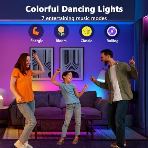 phopollo RGB Smart LED Strip Lights, 16.4ft LED Lights for Bedroom, Bluetooth APP Control, DIY Multiple Colors on One Line, Color Changing LED Strip Lighting Music Sync, USB Powered 6