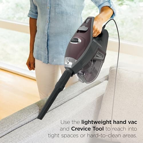 Shark HV322 Rocket Pet Plus Corded Stick Vacuum with LED Headlights, XL Dust Cup, Lightweight, Perfect for Pet Hair Pickup, Converts to a Hand Vacuum, with (2) Pet Attachments, Bordeaux/Silver 5