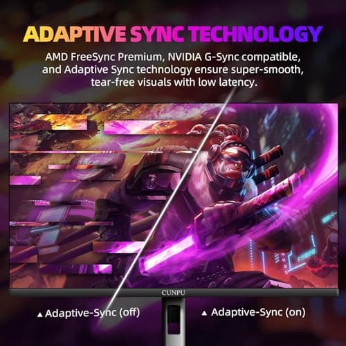 CUNPU27 Inch 1440p Gaming Monitor 200Hz, 1ms, Fast IPS Screen, HDR400, 127% sRGB Color Gamut, Tilt Adjustable Stand, Adaptive Sync Technology, HDMI & DP Ports, 2K Monitor, Black 5