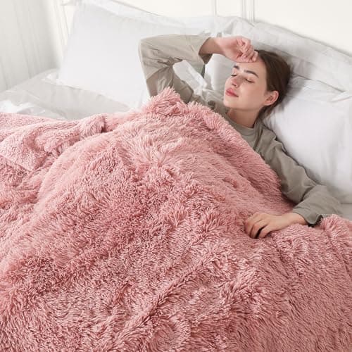 COZYTY Electric Blanket Queen Size, Super Cozy Luxury Faux Fur & Thick Sherpa Heated Blanket with 5 Heating Levels & 10 Hours Auto Off, Fast Heating Blanket & Overheat Protection, 84" x 90",Dusty Rose 6