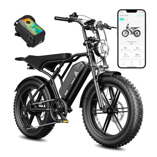 TST Electric Bike for Adults, 1500W Peak Motor 28 MPH 60 Miles Fat Tire E Bike with 48V 15Ah Removable Battery, 20" Electric Dirt Bike with Hydraulic Suspension, Cycling Bag, Tested to UL 2849