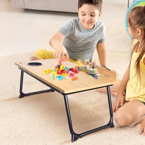 wishacc Book Stand for Reading in Bed, Laptop Stand Adjustable Book Holder Tray with Page Paper Clips Multi Angles Adjustable Cooking Bookstands for Textbook Recipe Magazine Tablet Portable 5