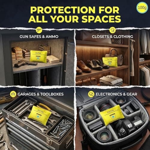 DryTote Rechargeable Desiccant Pack, Ultimate Moisture Absorption, Color Change Indicator, Safe Storage Protection, Large Capacity 200 Gallons, 100g, Yellow 5