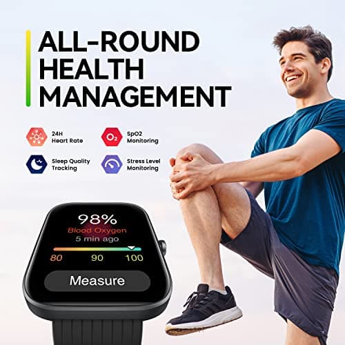 Amazfit Bip 3 Pro Smart Watch for Android iPhone, 4 Satellite Positioning Systems, 1.69" Color Display, 14-Day Battery Life, 60+ Sports Modes, Blood Oxygen Heart Rate Monitor, Water-Resistant(Black) 5