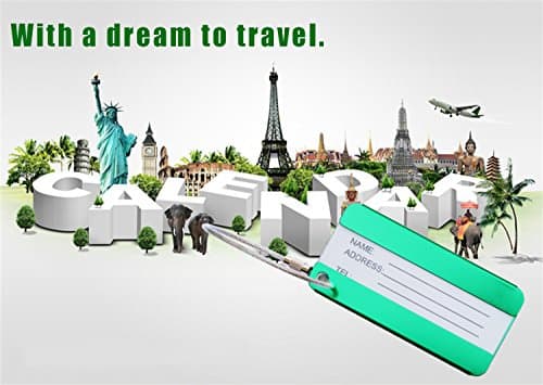 AOUTACC 8 Pack Aluminium Metal Travel Luggage Tags Suitcase Card Holder Baggage Name Address ID Bag Label with Key Ring 8