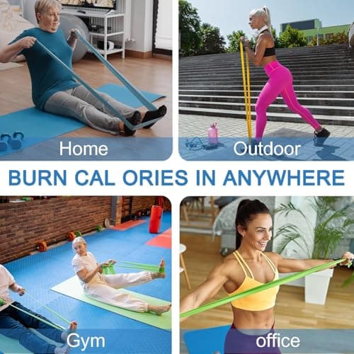 Lianjindun 5 Pcs Professional Resistance Bands. Latex-Free, Pilates Band, Work Out Bands, Stretch Bands for Working Out Women or Men, Exercise Bands Set for Pilates, Physical Therapy, Yoga 6