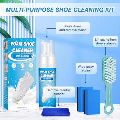 YKDILYHH Shoe Cleaner,White Shoe Cleaner Kit,200ml Sneaker Cleaner,Suede Shoe Cleaner,Shoe Cleaning Kit for Leather Shoes,Tennis Shoe 7