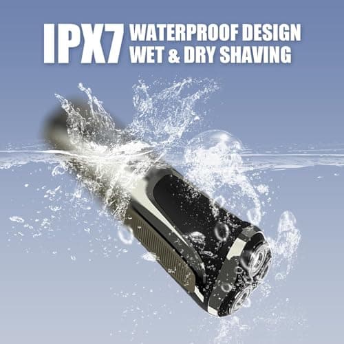 Snapbuy Electric Razor for Men, Electric Razor Pro, Ipx7 Waterproof Cordless Shaver with 90-Min Runtime, 4D Floating Head Rotary Shaver, Fast Charging (Black) 6