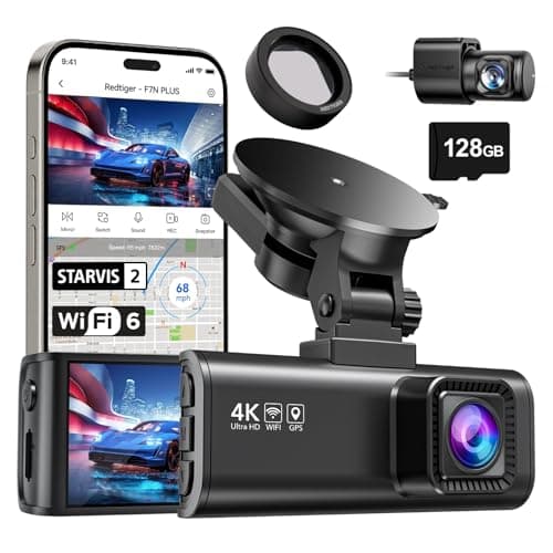 REDTIGER F7NP Dash Cam & CPL, 4K Starvis 2 Dash Camera for Cars with Built-in GPS WiFi and Included Memory Card