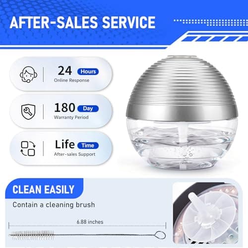 ap airpleasure Water-Based Purifier Air Washer, Air Revitalizer & Freshener, Air Fresher with 6 Colorful lights for Rooms (Silver) 11