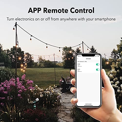 BN-LINK Smart WiFi Heavy Duty Outdoor Outlet, Timer and Countdown Function, No Hub Required for Outdoor Lights, Compatible with Alexa and Google Assistant (Outdoor) 2.4 GHz Network only 5