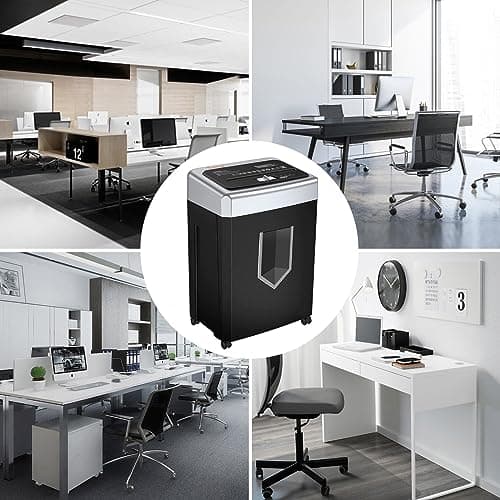 Bonsaii 15-Sheet Office Paper Shredder, 40 Mins Heavy Duty Shredder for Home Office, Crosscut Shreder with Anti-Jam System & P-4 High Security Supports CD/Credit Cards/Staple,5 Gal Pullout Bin C169-B 9