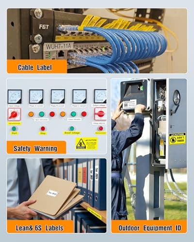 DETONGER DT5150P Industrial Colorfast Label Maker, Thermal Transfer Label Printer with 1.65" W Print Head, Heavy-Duty for Outdoor Direct Sunlight Job Sites, Mobile APP & PC Editor Compatible 6