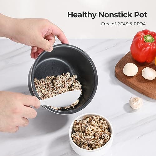 Narcissus 3.5-Cup Rice Cooker for 1-3 People, Multifunctional for Rice, Oatmeal, Quinoa - Slow Cook, Steam, Cook & Steam Together, Blue 5