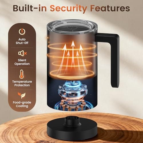 Kourice Milk Frother Electric, 4-in-1 Milk Frother and Steamer for Latte, Cappuccino, Hot & Cold Milk Froth Maker, Automatic Milk Steamer and Frother, Quiet One-Touch Operation, Easy to Clean 5