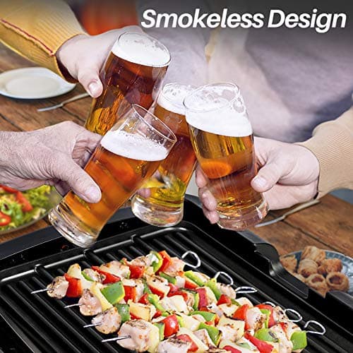 Secura Smokeless Indoor Grill 1800-Watt Electric Griddle with Reversible 2 in 1 Grill and Griddle Plates Plate, Glass Lid, Extra Large Drip Tray (Dishwasher Safe) 6