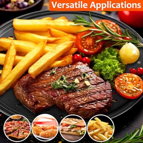 Mobzio Round Pizza Pans with Holes, 4pc Set - Perforated Non-Stick Pizza Baking Pans for Oven, 9/10/11/12 Inch 6