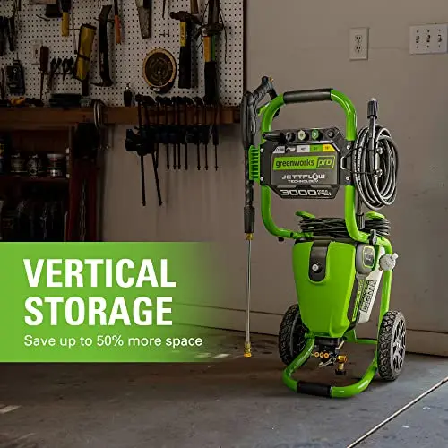 Greenworks Pro Brushless 3000 PSI (CSA Certified) 2.0 GPM Max / 1.1 GPM Electric Pressure Washer (Rugged Steel Frame, 25 FT Hose, 35 FT GFCI Power Cord) 9